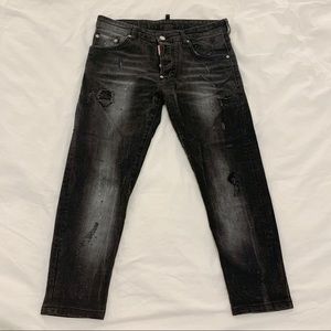 DSQUARED Black Cropped Skater Jeans size 42